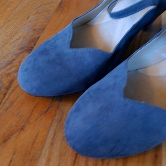 Naturalizer grey 3 inch heel comfort suede leather Mary Janes EU 40 US 9-9.5 - Picture 4 of 8